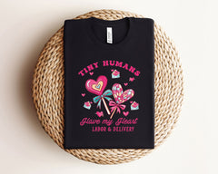 Labor and Delivery Nurse Valentines Shirts, L&D Valentine's Day, Tiny Humans Have My Heart T-Shirts for Valentines Day, Gift for Nurse