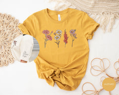 Personalized Mothers Day Shirt, Birth Month Flower Shirt, Mother's Day Gift, Floral Mom Shirt With Sleeve Names, Custom Mom Shirt, Mama Gift