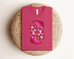 Valentine Cowgirl Shirt - Valentine Boots T-Shirt - Western Valentine Tee - Valentine's Day Outfit - Valentine's Day Gift - Cowgirl Gift