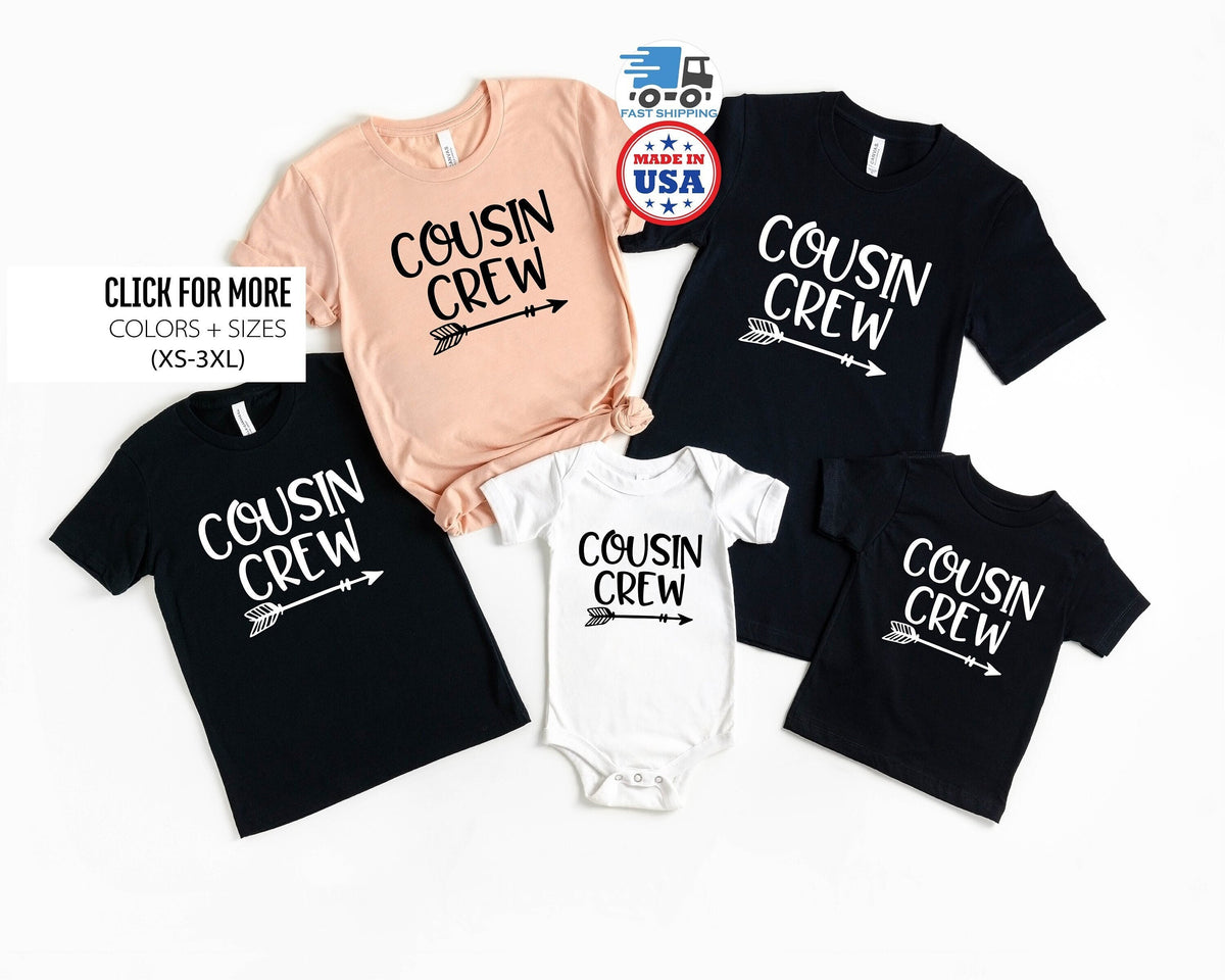 Cousin Crew Tshirts, Matching Cousin Shirt, Unisex Clothing, Cousin Lover Tshirt, Cute Crewneck,  Matching Family Shirts, Family Cousin Gift
