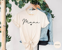 Mama Heart Shirt, Mother's Day Shirts, Gift For Mother, Mommy Crewneck, Best Mom Shirt, Mama Tshirt, Minimalist Mom Shirt, Mom Birthday Gift