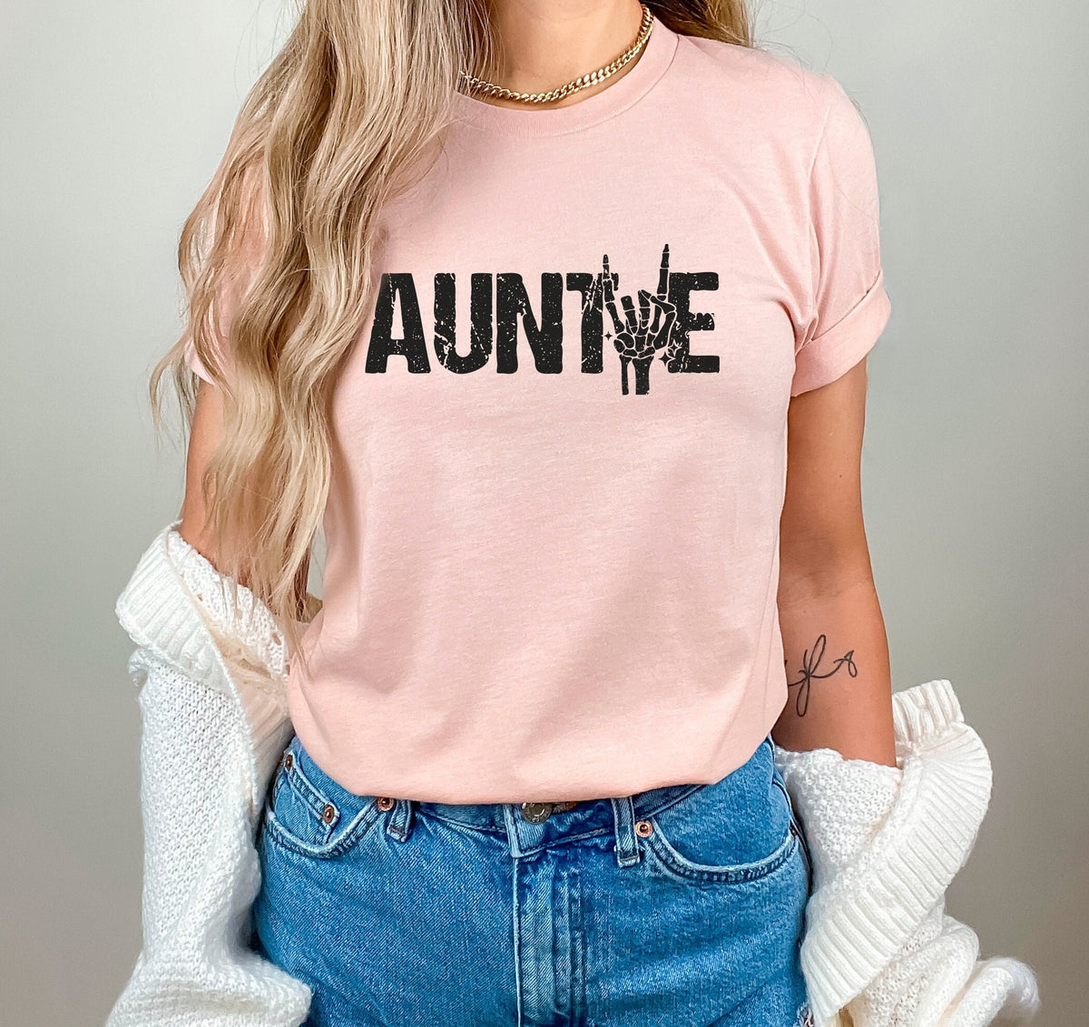 Auntie Shirt, Rock On Auntie T-Shirt, Aunt Announcement Shirt, Cool Aunt Gift, Shirt For Aunt, Spooky Auntie T-Shirt, Gift For New Aunt