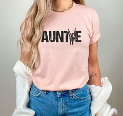 Auntie Shirt, Rock On Auntie T-Shirt, Aunt Announcement Shirt, Cool Aunt Gift, Shirt For Aunt, Spooky Auntie T-Shirt, Gift For New Aunt
