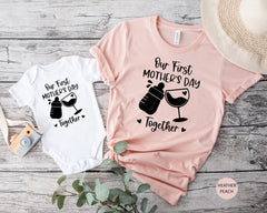 Our First Mother's Day Together Shirt, Mommy And Me Shirts, Gift For Mother, Baby Bodysuit, Mom And Baby Matching Outfit, Mother's Day Gift
