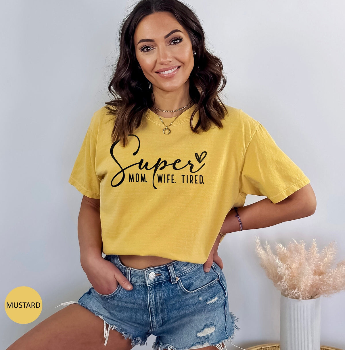 Super Mom Wife Tired Shirt, Funny Mom T-Shirts, Mother’s Day Gift, Mommy Crewneck, Mom Life Tshirt, Sarcastic Mom Shirts, Mom Birthday Gift