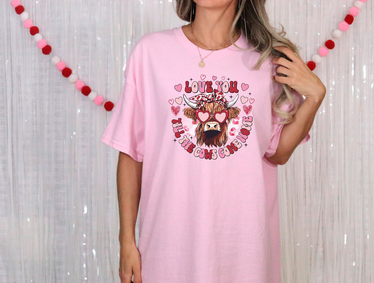 Love You Till The Cows Come Home Shirt, Funny Valentine Shirt, Valentine's Day Shirt, Retro Cowgirl Valentine Shirt, Valentine Gift For Her