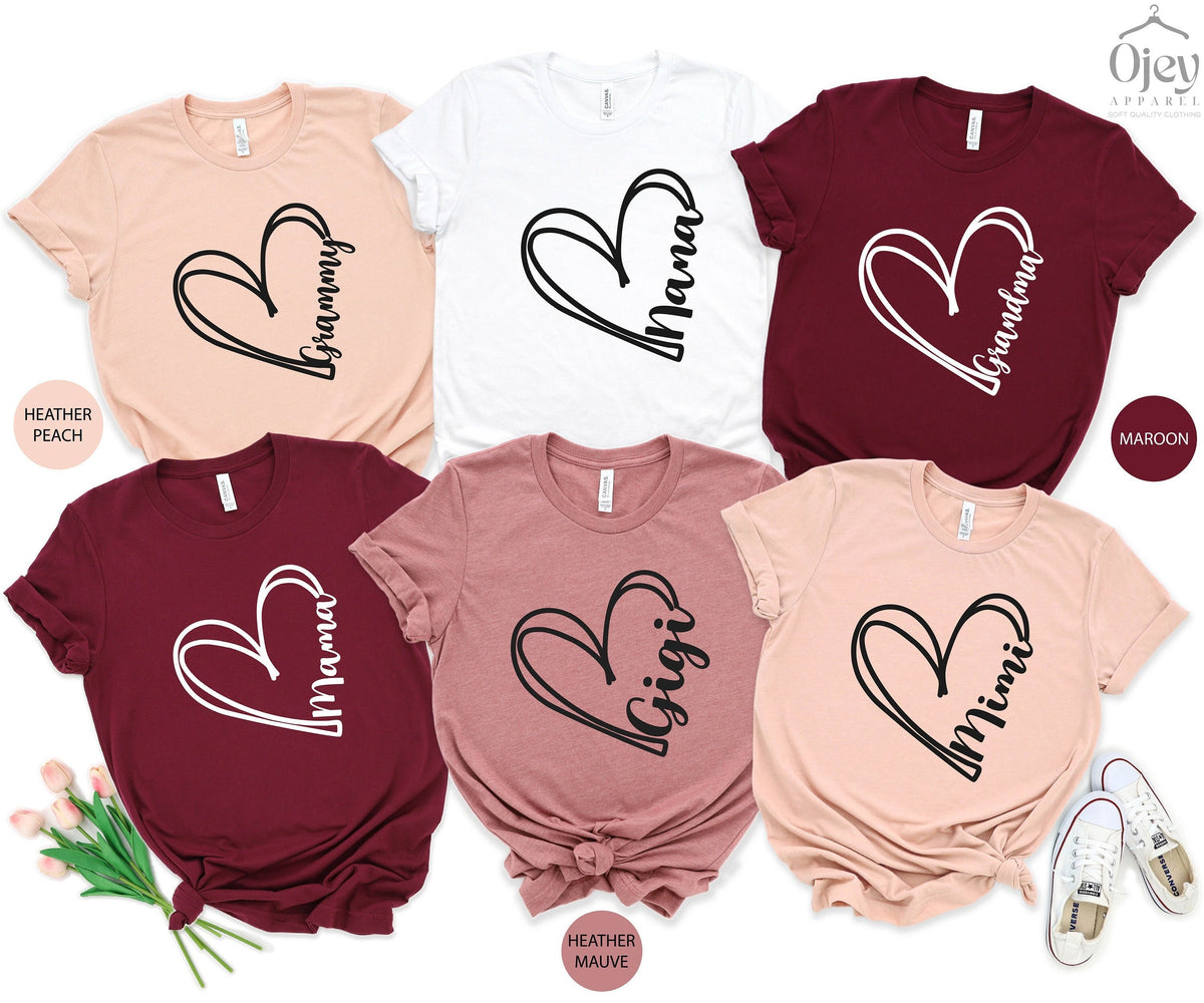 Shirts for Grandma, Grandma Shirt, Grammy Nana Gigi Grammy Shirt, Grandma Shirt Gift, New Grandma Shirt, Grandma Heart Shirt