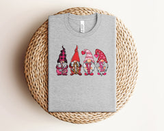 Valentine Gnome Shirt, Love Tshirt, Funny Valentine Shirt, Valentines Heart Tee, Retro Valentines, Cute Valentine Shirt, Valentines Day Gift