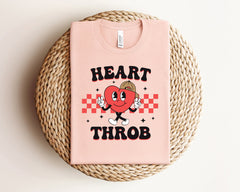Heart Throb Shirt, Retro Valentines Tshirt, Valentine Heart Shirt, Kids Valentine Shirts, Baby Bodysuit For Valentine's Day, Valentine Gift