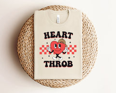 Heart Throb Shirt, Retro Valentines Tshirt, Valentine Heart Shirt, Kids Valentine Shirts, Baby Bodysuit For Valentine's Day, Valentine Gift