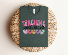 Teaching Sweet Hearts Shirt, Teacher Valentine Shirt, Valentines Day Shirt, Retro Valentines, Valentines Heart Shirt, Teacher Valentine Gift