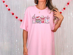 Valentine's Drink Shirt, Cute Valentines Tshirt, Drinking Lover Gift, Coffee Lover Valentines Day Shirt, Womens Clothing, Retro Gift For Her