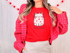 Cute Cat Valentine Tshirt, Meowentine Valentine Shirt, Cat Lover Gift, Cat Hearts Tshirt, Cat Mom Valentine Crewneck, Valentine's Day Gift