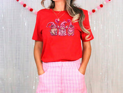 Valentine Gnome Shirt, Cute Valentine Shirt, Valentines Heart Tee, Retro Valentines, Love Tshirt, Funny Valentine Shirt, Valentines Day Gift