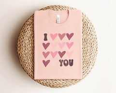 Valentine Hearts Shirt, I Love You Tshirt, Retro Valentines, Womens Clothing, Girlfriend Shirt, Valentine's Day Shirt, Cute Valentine Gift