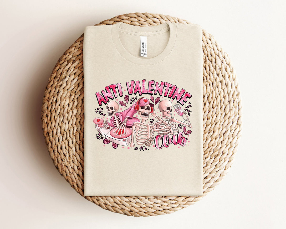 Anti Valentine Club Shirt, Skull Valentines Shirt, Funny Valentines Shirt, Skeleton Love Shirt, Spooky Valentine Shirt, Valentine's Day Gift