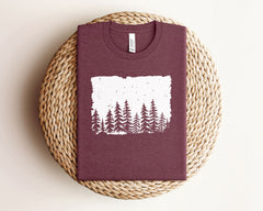 Pine Tree T-Shirt - Outdoor Adventure Tee - Pine Tree Silhouette Shirt - Camping Tee - Nature Lover T-Shirt - Mountain Life Tee - Forest Tee