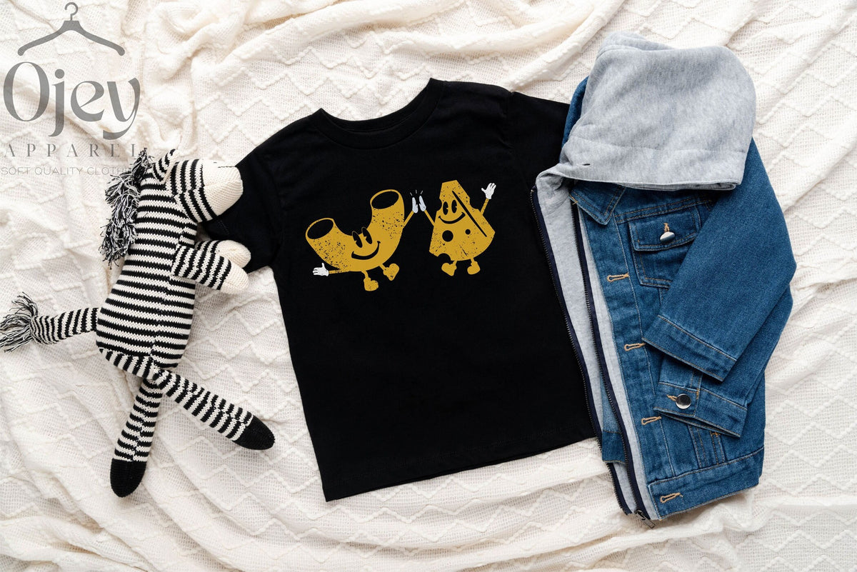 Mac & Cheese High Five T-Shirt - Mac and Cheese Lover Gift- Fun Food Shirt - Macaroni Shirt - Mac and Cheese Kids Tee - Great Kids Shirt
