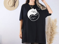 Yin Yang Cat T-Shirt  - Cat Lovers Tee - Cute Cats Shirt - Cat Lover Gift -  Cat Mom Shirt - Cute Kittens Shirt