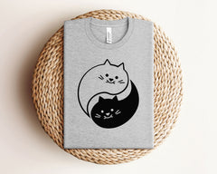 Yin Yang Cat T-Shirt  - Cat Lovers Tee - Cute Cats Shirt - Cat Lover Gift -  Cat Mom Shirt - Cute Kittens Shirt