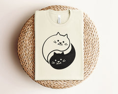 Yin Yang Cat T-Shirt  - Cat Lovers Tee - Cute Cats Shirt - Cat Lover Gift -  Cat Mom Shirt - Cute Kittens Shirt