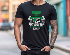 Let The Shenanigans Begin - Funny St Patrick's Day Shirt - Clover Tee - Sarcastic T-Shirt - Lucky Skeleton Tee - Patrick’s Day Gift