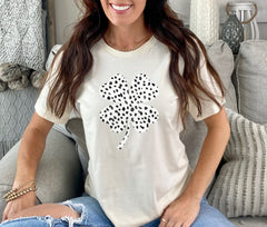 Dalmatian Clover T-Shirt - Four Leaf Clover Tee - Leopard Shamrock Gift - Irish Flower Shirt - Patrick’s Day Gift - Irish Tee