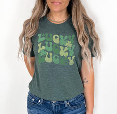 Lucky Shirt - Retro St. Patricks Shirt - Lucky Irish T-Shirt - St. Patricks Gift - Lucky Shamrock Shirt - Irish Day Tee - Four Leaf Clover
