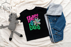Happy Go Lucky Toddler Shirt - Clover Kids Tee - Lucky T-Shirt - Patrick’s Day Gift - Irish Girl Shirt - Shamrock Kids Shirt - St Pattys Day