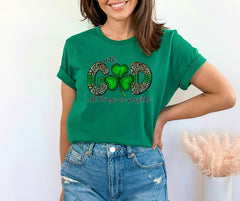 With God All Things Are Possible - Lucky Clover T-Shirt -Christian Gift - Bible Tee - Shirt for Women -  Inspirational Tee - Matthew 19:26