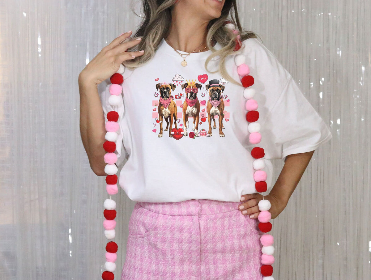 Retro Boxer Valentine Shirt - Boxer Mom T-Shirt - Valentines Gift for Dog Mom - Boxer Shirt - Dog Mom Gift -  Valentine Dog Tee - Boxer Mama