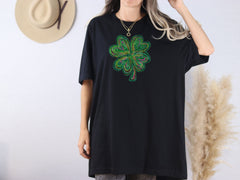 St. Patricks Shirt - Four Leaf Clover Shirt - St. Patricks Day Outfit - Cute St. Patrick Shirt for Women (NOT Real Glitter)