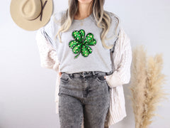 Leopard Shamrock Shirt,  St Patrick Leopard Shirt, Lucky St Pattys Shirt, Womens Shamrock Tee, Cute St Patrick Shirt, Irish Shirt Gift