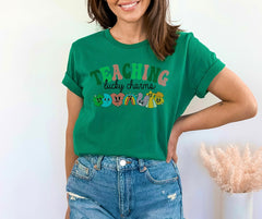 Lucky Teacher Shirt, Lucky St Patrick Shirt, St Patrick Teacher Gift, Teacher St Patrick Tee, Shamrock Teacher Shirt, Teaching Lucky Shirt