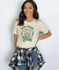 Dead Inside But Feeling Lucky Shirt, Lucky Irish T-Shirt, St Patrick Day Shirt, Skeleton St Patrick T-Shirt, Unisex Tees, March 17 T-Shirt