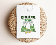 Funny St Patrick Shirt, Shamrock Spirit T-Shirt, Rolling Up Some Shamrock Spirit T-Shirt, St Patrick Party Shirt,  Gift for St Patrick