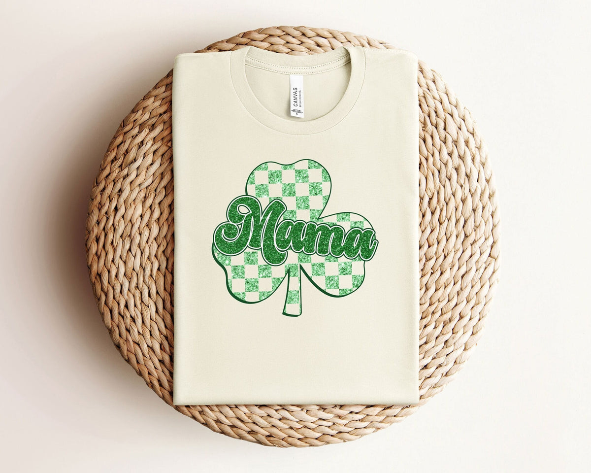 St Patrick Mama Shirt, Retro St Patrick Shirt, Shamrock Mama Shirt, Irish Mom Tee, Gift for Irish, St Patrick Tees