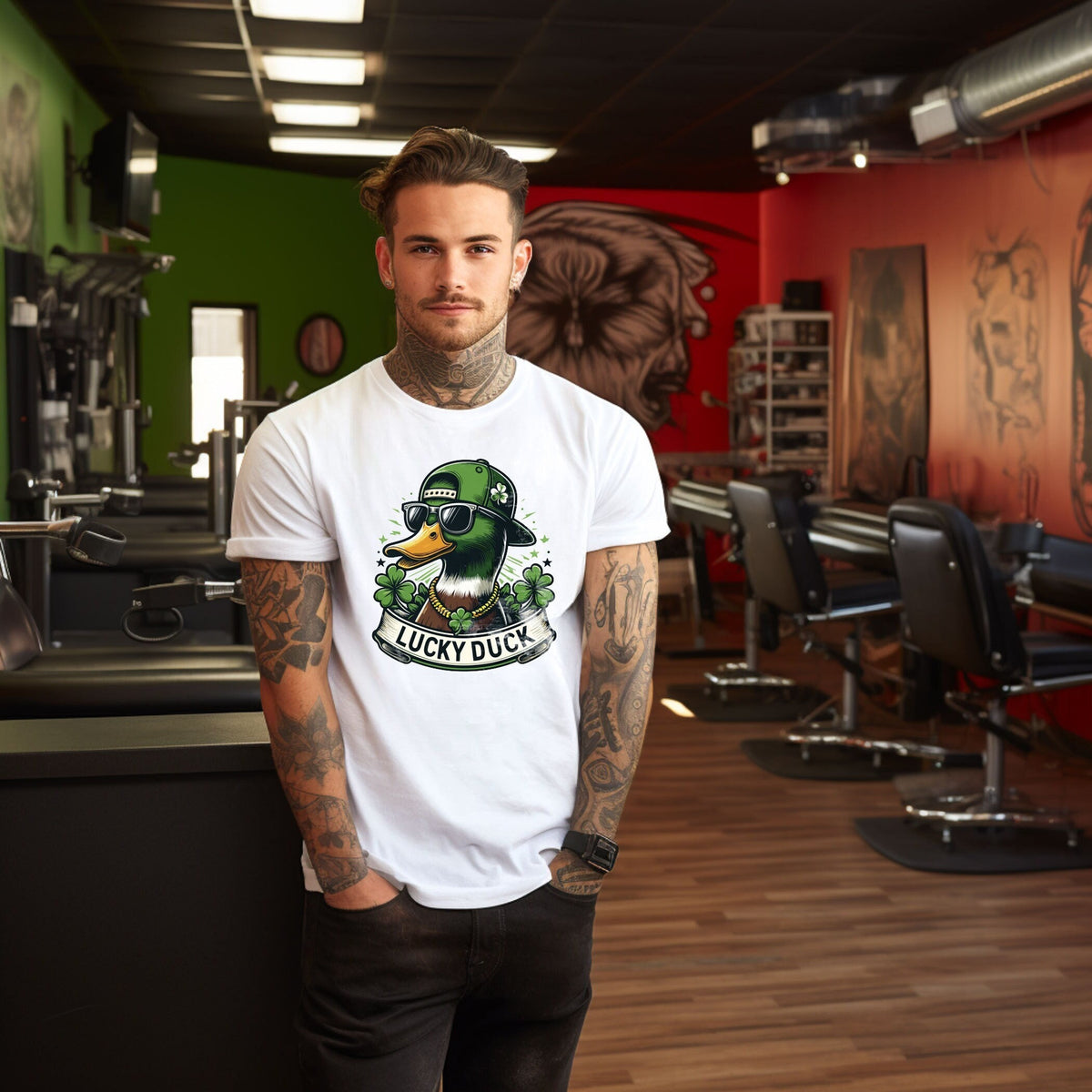 Lucky Duck Adult and Kids Shirts, Funny St Patrick Duck Shirt, Matching St Patrick T-Shirt, Lucky Shamrock Shirt, St Pattys Gift, Unisex Tee