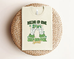 Funny St Patrick Shirt, Shamrock Spirit T-Shirt, Rolling Up Some Shamrock Spirit T-Shirt, St Patrick Party Shirt,  Gift for St Patrick