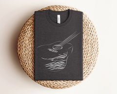 Acoustic Guitar T-Shirt - Guitarist Gift - Musician Shirt - Guitar Player Tee - Music Festival Shirt - Minimalist Guitar Shirt