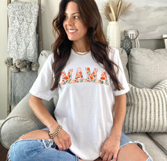 Floral Mama Shirt, Gift for Mother's Day, Flower Mama Shirt, Garden Print Mama Shirt, Summer Mama T-Shirt, Multi Floral Mama Shirt