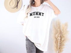 Mummy Est 2024 Shirt, Mother's Day Gift Shirt, Gift for Mom, New Mom Shirt, Pregnancy T-Shirt, Funny Mummy Shirt