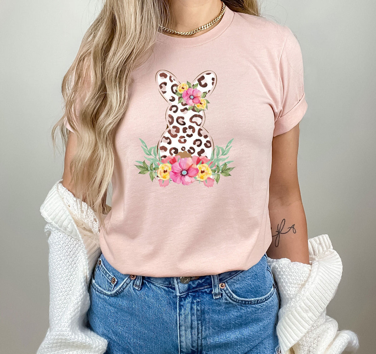 Easter Bunny T-Shirt, Floral Leopard Bunny Shirt, Easter Day Tee, Easter Gift Shirt, Girls Easter Shirts, Kids Easter T-Shirts, Unisex Tees