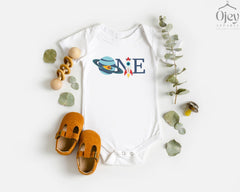 Space 1st Birthday Baby Bodysuit - First Birthday Baby Bodysuit - Space Party Bodysuit - Rocket Ship Gift - Birthday Outfit - Astronaut Gift