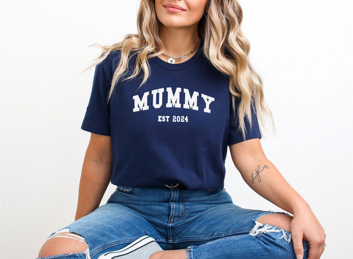Mummy Est 2024 Shirt, Mother's Day Gift Shirt, Gift for Mom, New Mom Shirt, Pregnancy T-Shirt, Funny Mummy Shirt