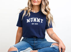 Mummy Est 2024 Shirt, Mother's Day Gift Shirt, Gift for Mom, New Mom Shirt, Pregnancy T-Shirt, Funny Mummy Shirt