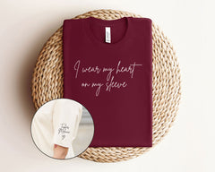 I Wear My Heart on My Sleeve Shirt, Custom Mama Shirt, Mother's Day Gift, Personalized Mom T-Shirt, New Mom Shirt