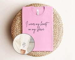I Wear My Heart on My Sleeve Shirt, Custom Mama Shirt, Mother's Day Gift, Personalized Mom T-Shirt, New Mom Shirt