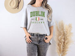 Dublin Ireland Shirt - Est. 988  Tee - Dulin T-Shirt - Ireland Vacation Gift Shirt - Green Festive - College Style Tee - Patrick’s Day Gift
