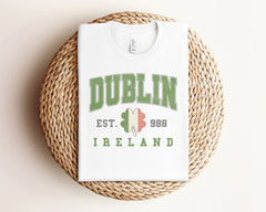 Dublin Ireland Shirt - Est. 988  Tee - Dulin T-Shirt - Ireland Vacation Gift Shirt - Green Festive - College Style Tee - Patrick’s Day Gift